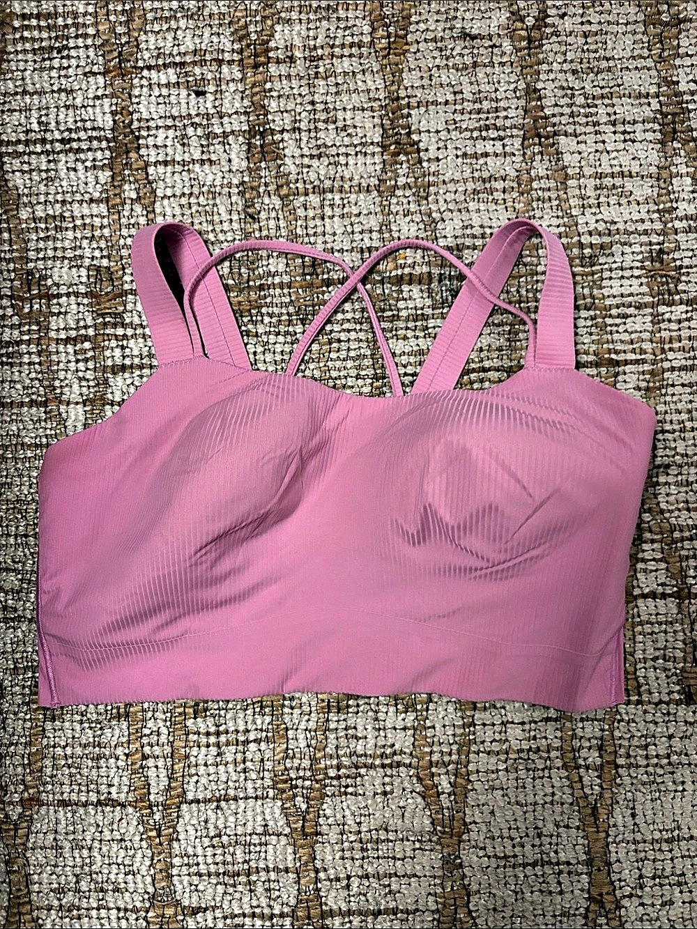 lululemon Like a Cloud Ribbed Longline Bra *Light Support, B/C Cup Pink Size 14